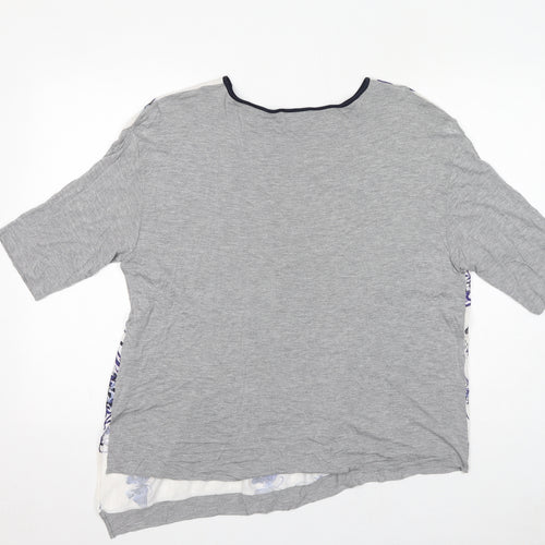 Per Una Womens Grey Viscose Basic T-Shirt Size 22 Round Neck - Butterfly