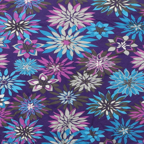 Debenhams Womens Purple Floral Polyester Basic Blouse Size 20 Boat Neck