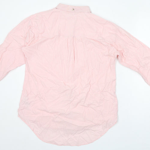 NEXT Womens Pink 100% Cotton Basic Button-Up Size 14 Collared