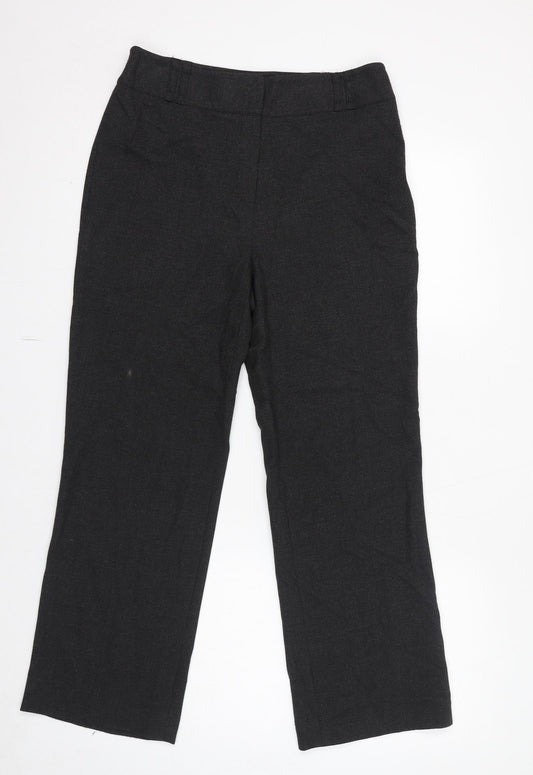 CC Womens Grey Viscose Trousers Size 10 L27 in Regular Zip