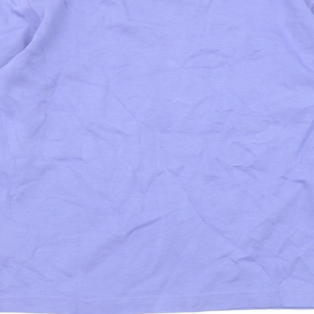 Kickers Womens Purple Cotton Basic T-Shirt Size 14 V-Neck