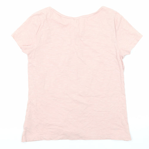 White Stuff Womens Pink Cotton Basic T-Shirt Size 12 Round Neck