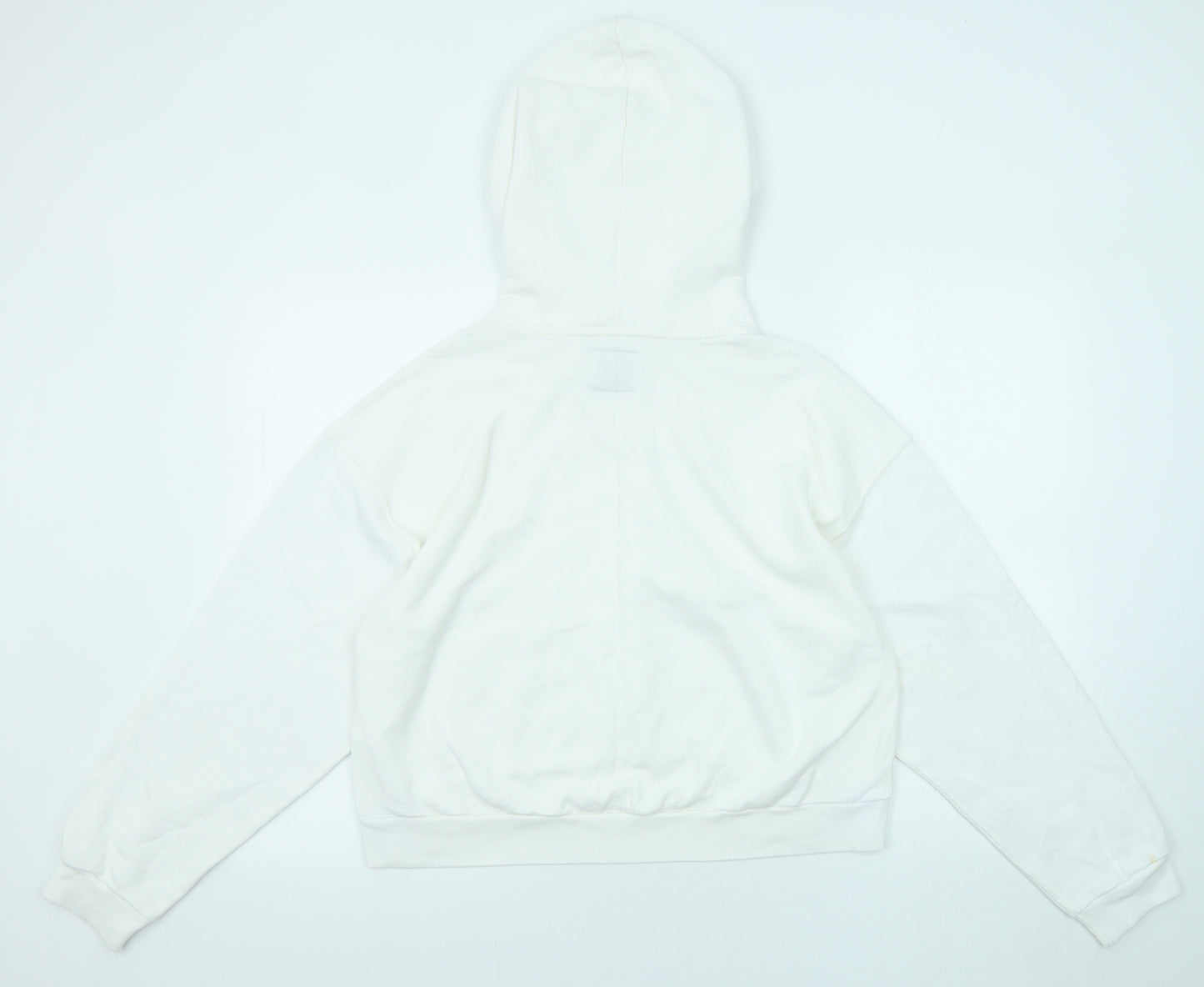 Abercrombie & Fitch Womens White Cotton Pullover Hoodie Size M Pullover