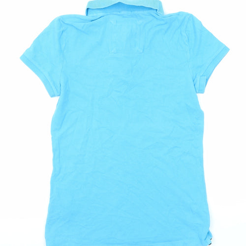 Abercrombie & Fitch Womens Blue Cotton Basic Polo Size M Collared