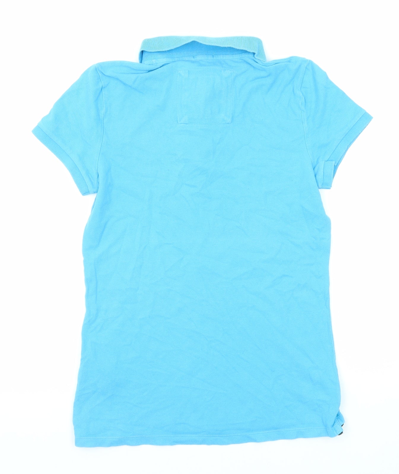 Abercrombie & Fitch Womens Blue Cotton Basic Polo Size M Collared