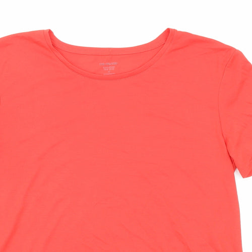 Marks and Spencer Womens Red Polyester Basic T-Shirt Size 10 Round Neck