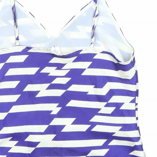 River Island Womens Purple Geometric Polyester Camisole Tank Size 12 V-Neck