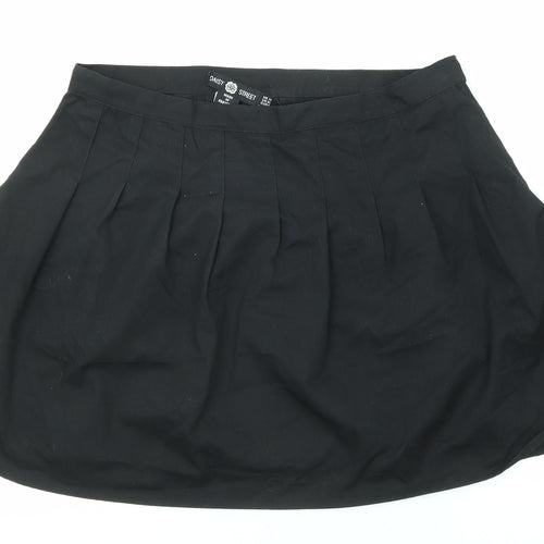 Daisy Street Womens Black Polyester Pleated Skirt Size 14 Zip