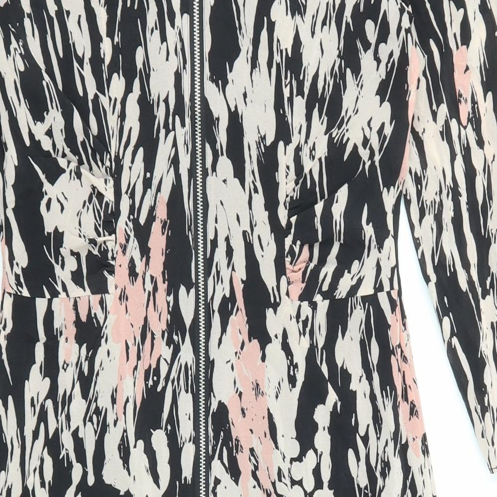 Whistles Womens Multicoloured Geometric Polyester Shirt Dress Size 8 Round Neck Zip
