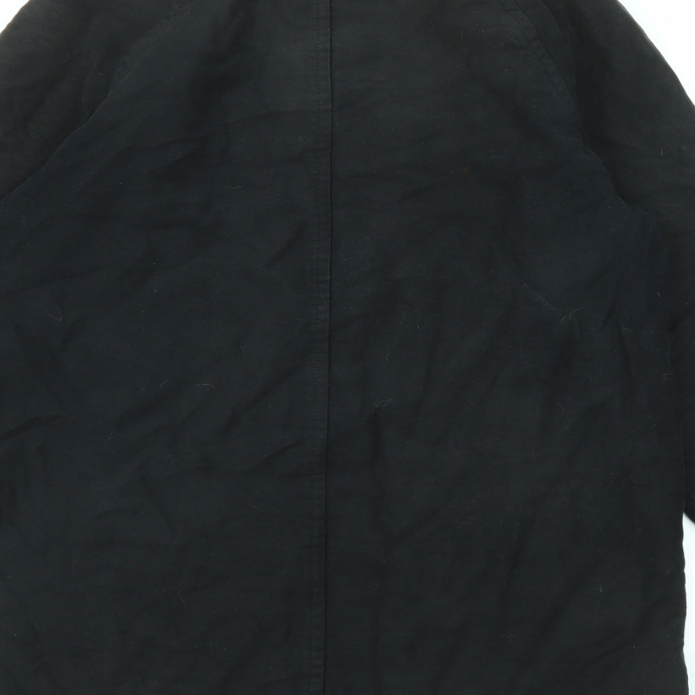 Marks and Spencer Womens Black Overcoat Coat Size 10 Zip