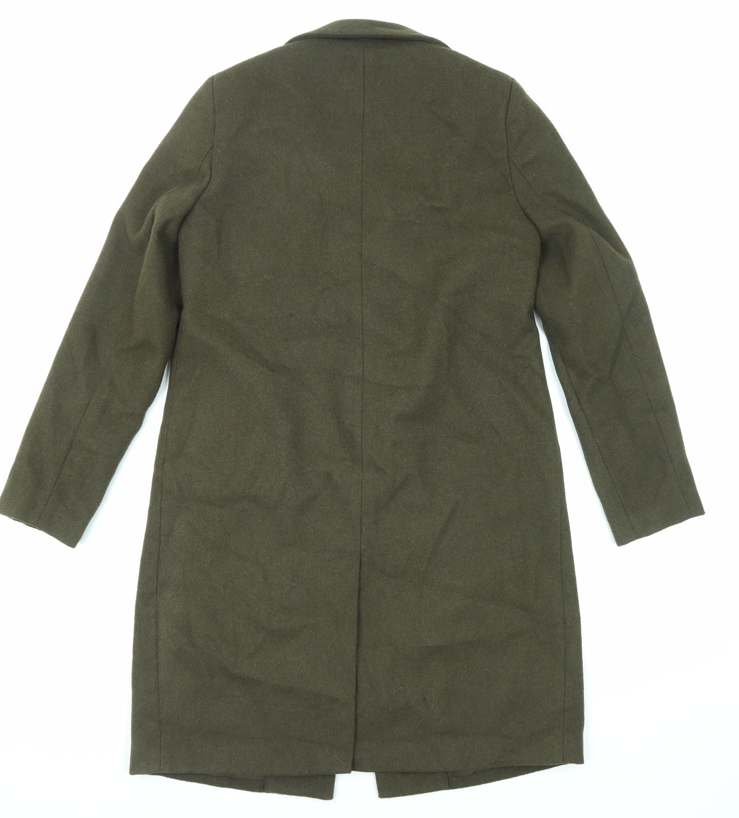 New Look Womens Green Overcoat Coat Size 12 Button