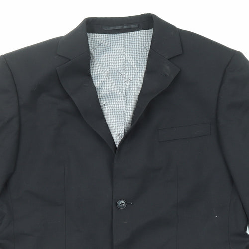 Ben Sherman Mens Black Polyester Jacket Suit Jacket Size 38 Regular