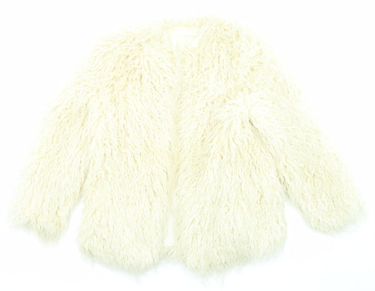 H&M Womens Ivory Jacket Size XS - Faux Fur