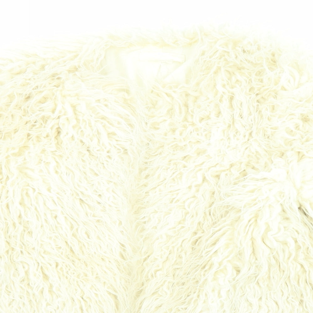 H&M Womens Ivory Jacket Size XS - Faux Fur