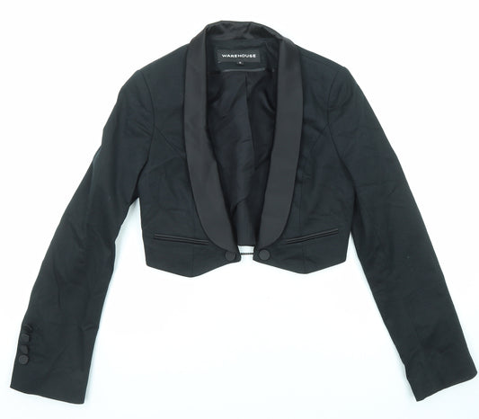 Warehouse Womens Black Jacket Blazer Size 12 Button