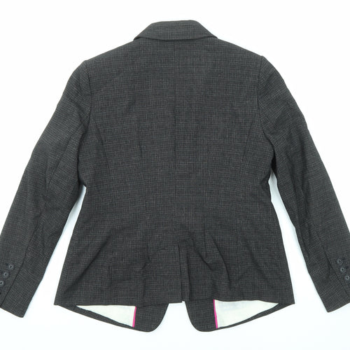 NEXT Womens Grey Herringbone Polyester Jacket Blazer Size 14