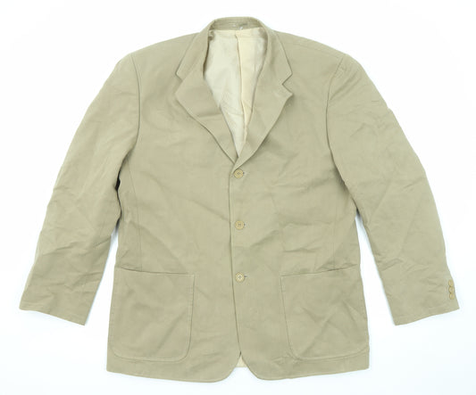 Kartell Mens Beige Cotton Jacket Suit Jacket Size 44 Regular