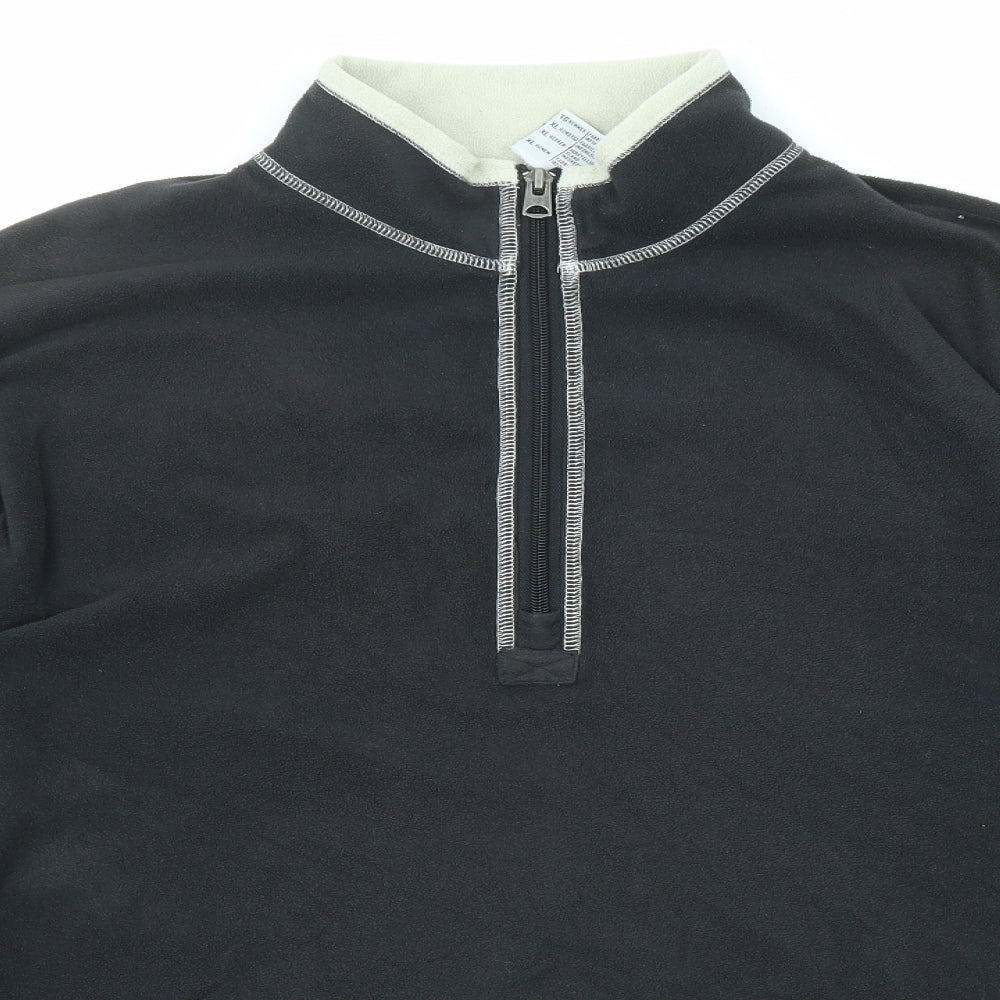 Columbia Mens Black Polyester Henley Sweatshirt Size XL