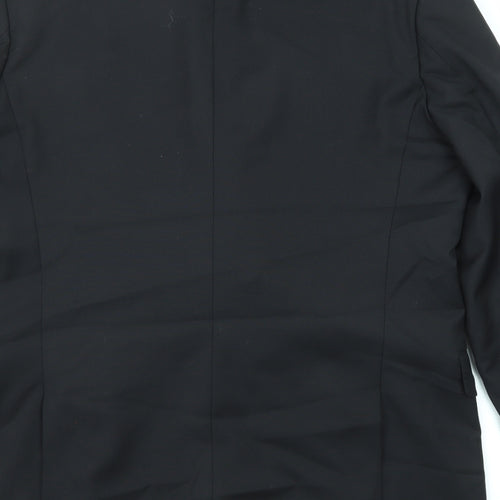 Jaeger Mens Black Wool Jacket Suit Jacket Size 44 Regular