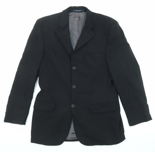 Ted Baker Mens Black Wool Jacket Suit Jacket Size 36 Regular