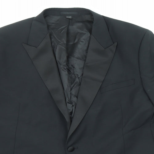 Marks and Spencer Mens Black Wool Jacket Suit Jacket Size 48 Regular
