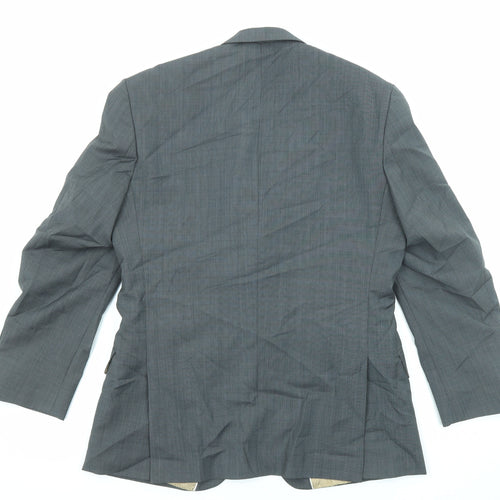Racing Green Mens Grey Wool Jacket Suit Jacket Size 38 Regular