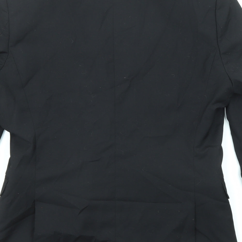 H&M Mens Black Polyester Jacket Suit Jacket Size S Regular