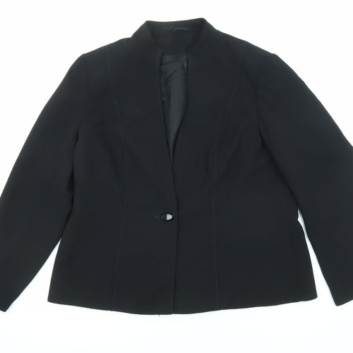 Berkertex Womens Black Jacket Blazer Size 18 Button