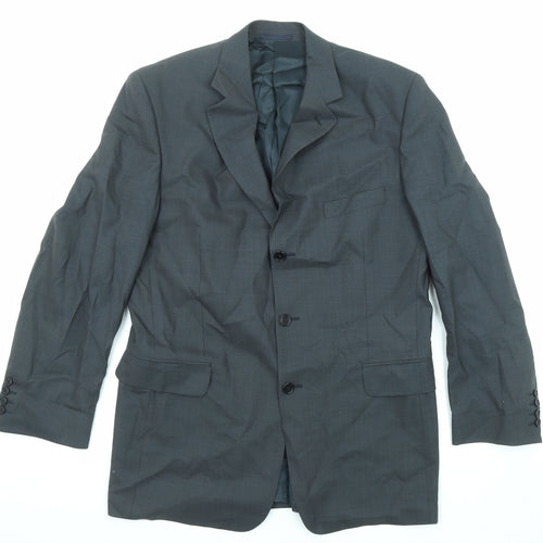 Jaeger Mens Grey Wool Jacket Suit Jacket Size 50 Regular