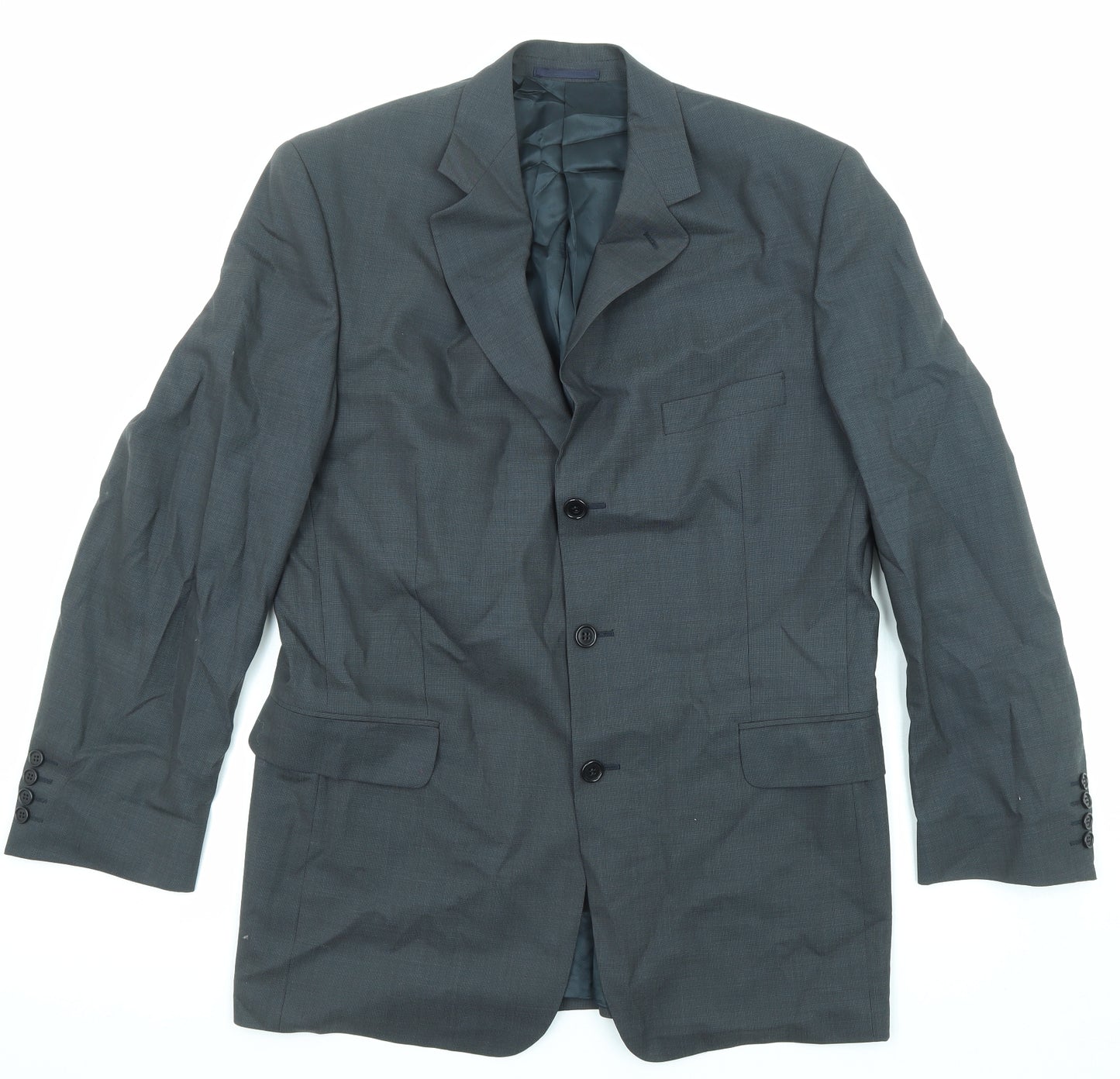 Jaeger Mens Grey Wool Jacket Suit Jacket Size 50 Regular