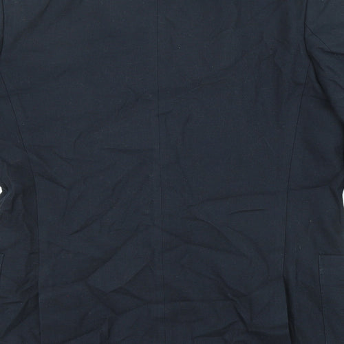 Jaeger Mens Blue Cotton Jacket Suit Jacket Size 44 Regular