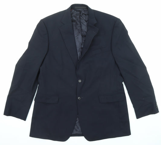 Marks and Spencer Mens Blue Wool Jacket Suit Jacket Size 42 Regular