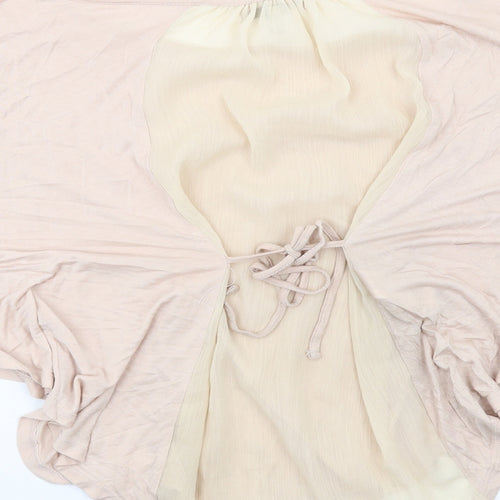 Zara Womens Pink Polyester Basic Blouse Size M Boat Neck
