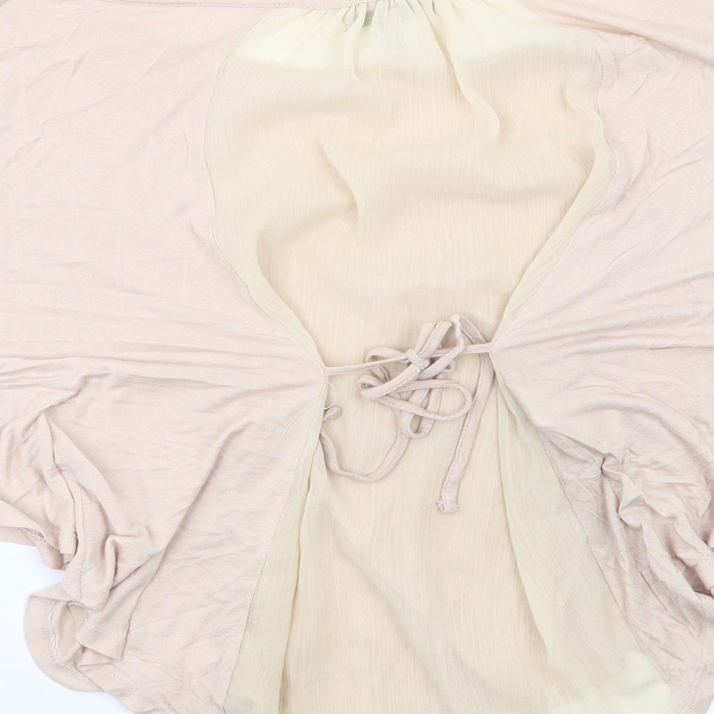 Zara Womens Pink Polyester Basic Blouse Size M Boat Neck