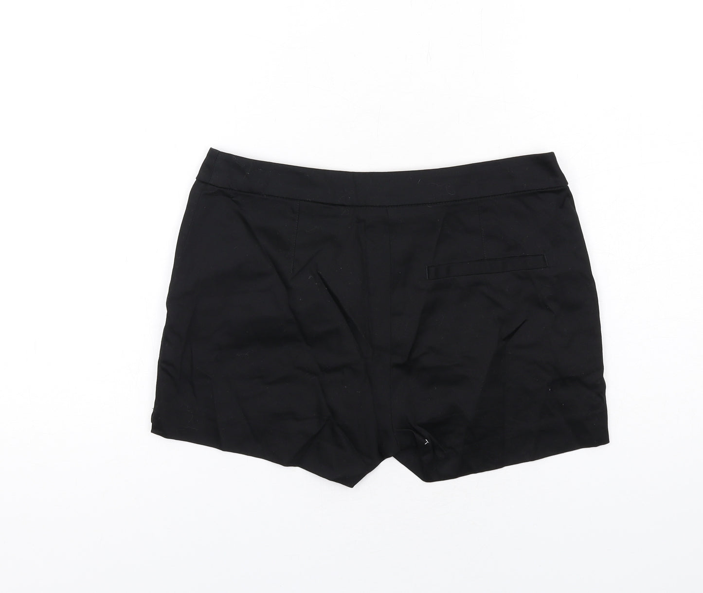 H&M Womens Black Cotton Sailor Shorts Size 8 Regular Zip