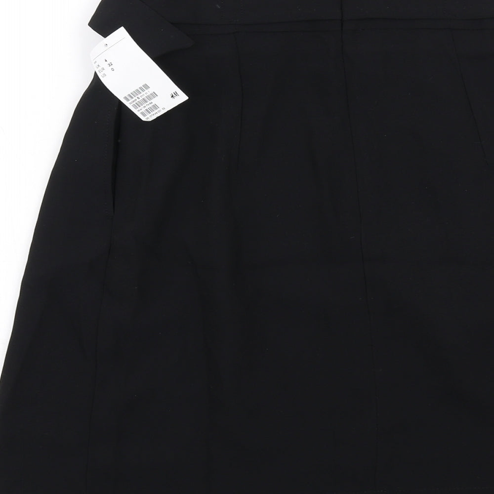 H&M Womens Black Polyester Tulip Skirt Size 4 Zip - Belt included