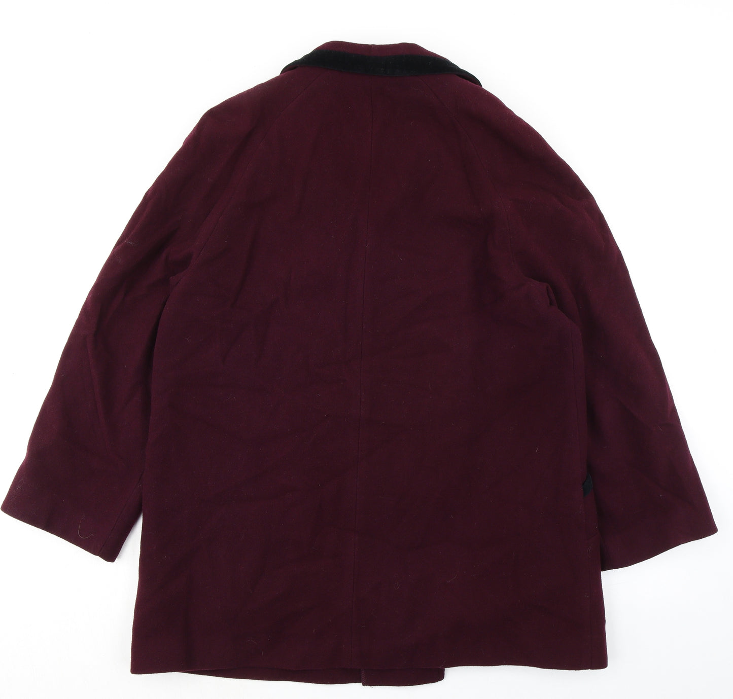 NuAge Womens Purple Pea Coat Coat Size 16 Button