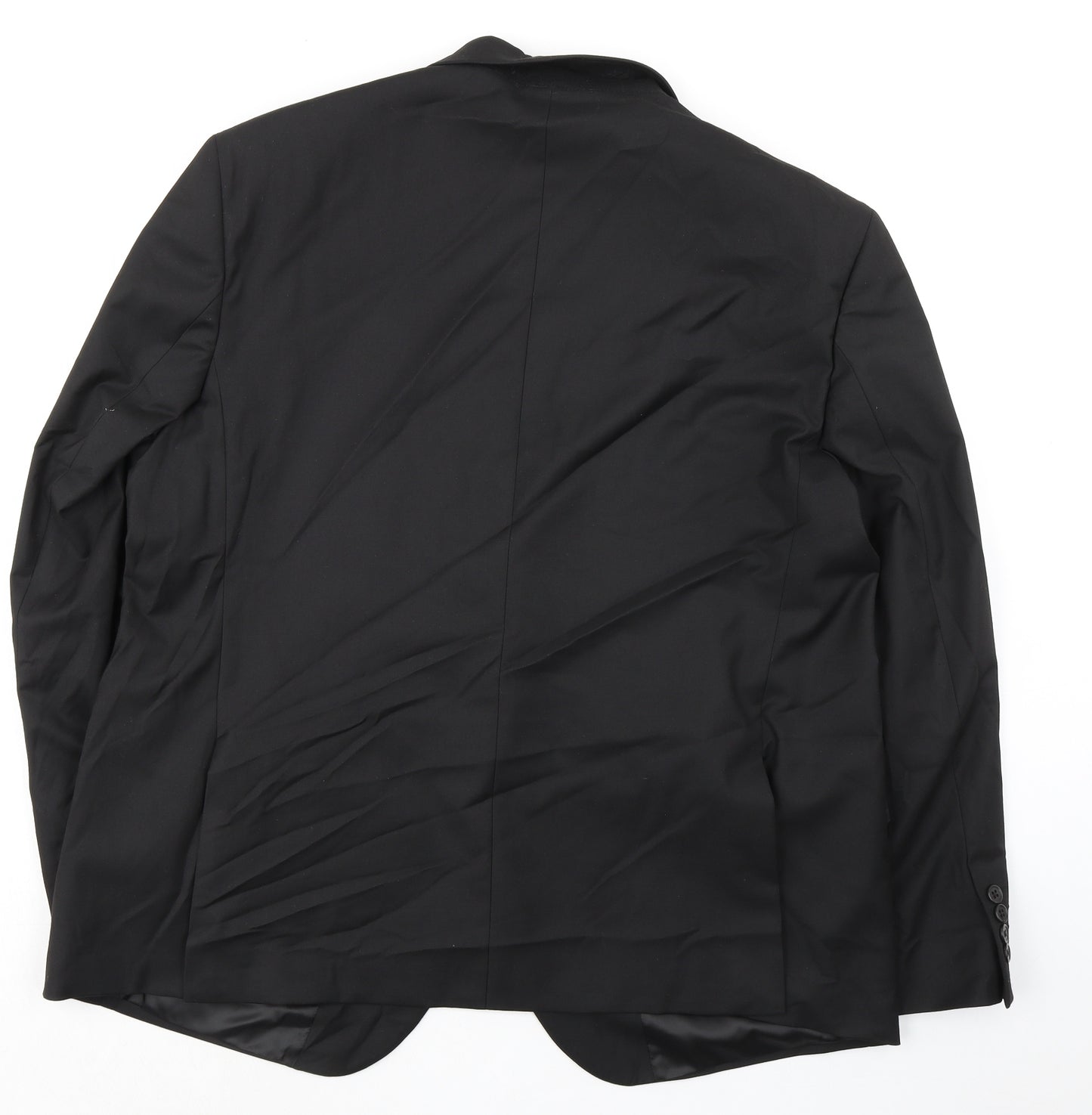 Marks and Spencer Mens Black Polyester Jacket Suit Jacket Size 48 Regular