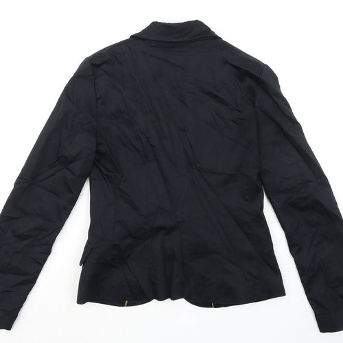 Mango Womens Black Jacket Blazer Size 10 Button