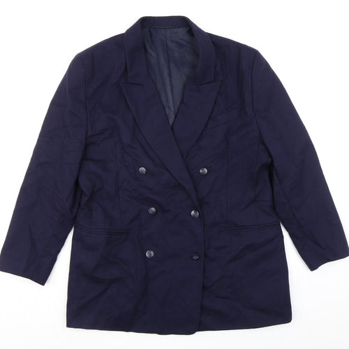 St Michael Womens Blue Jacket Blazer Size 18 Button