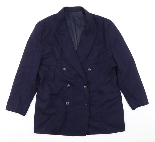St Michael Womens Blue Jacket Blazer Size 18 Button