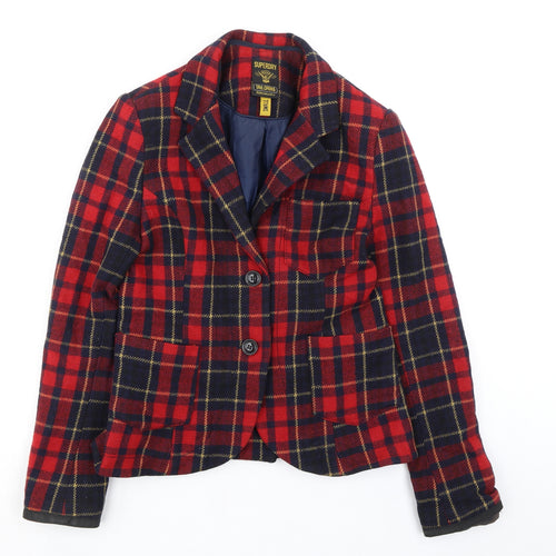 Superdry Womens Multicoloured Geometric Jacket Blazer Size S Button
