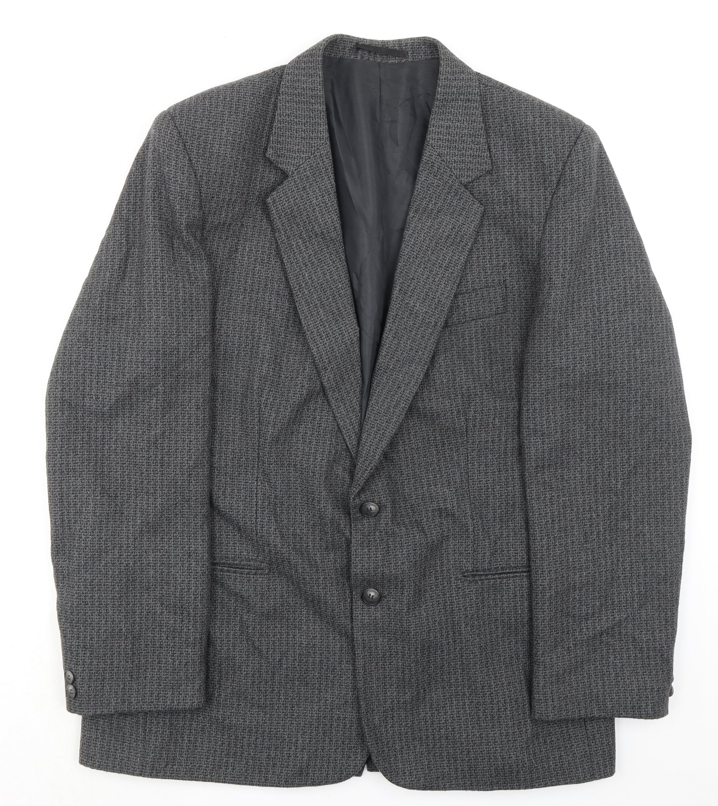 Classic Mens Grey Polyester Jacket Suit Jacket Size 42 Regular