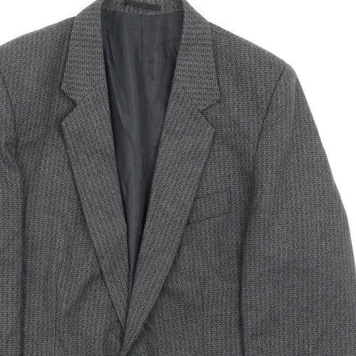 Classic Mens Grey Polyester Jacket Suit Jacket Size 42 Regular
