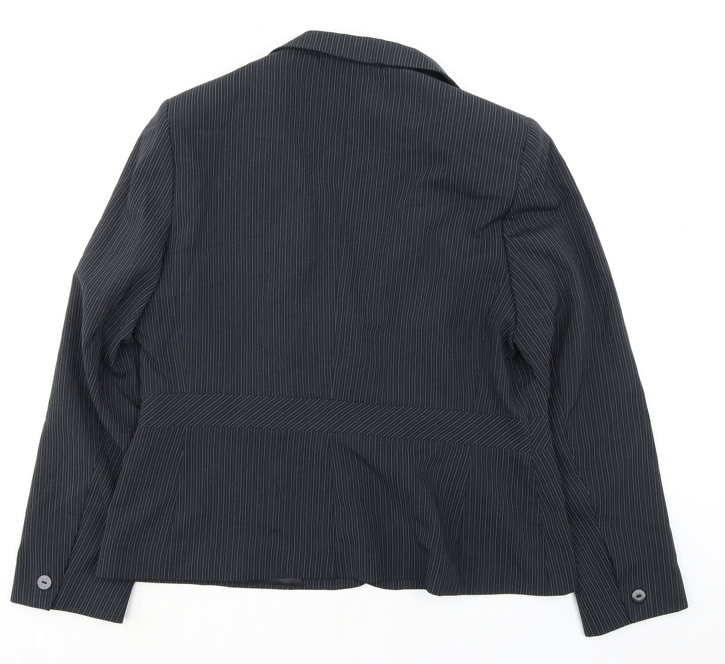 Florence+Fred Womens Black Striped Jacket Blazer Size 18 Button