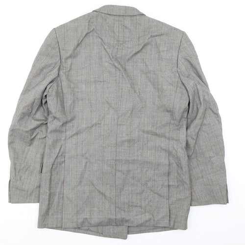 Konen Mens Grey Striped Wool Jacket Suit Jacket Size 40 Regular