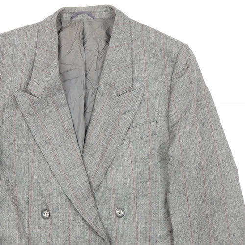 Konen Mens Grey Striped Wool Jacket Suit Jacket Size 40 Regular