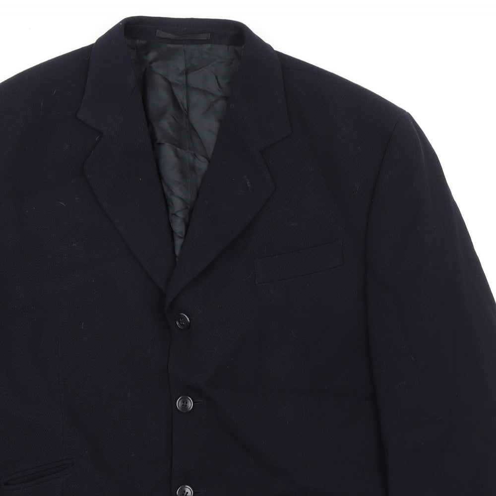 GB company Mens Blue Wool Jacket Suit Jacket Size 42 Regular