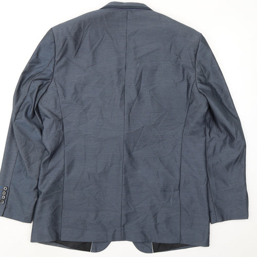 Vouet Homme Mens Blue Polyester Jacket Suit Jacket Size 46 Regular