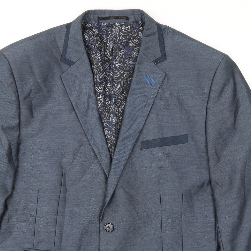 Vouet Homme Mens Blue Polyester Jacket Suit Jacket Size 46 Regular